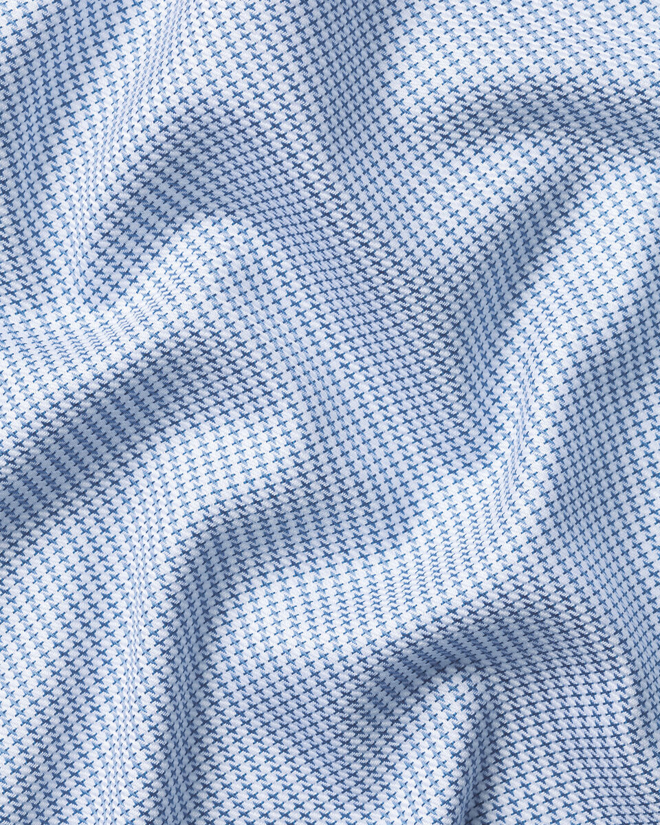 Charles Tyrwhitt Non-Iron Stretch Greenwich Weave Shirt – Indigo Blue