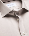 Charles Tyrwhitt Non-Iron Stretch Greenwich Weave Shirt – Stone