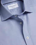 Charles Tyrwhitt Non-Iron Stretch Trafalgar Weave Shirt - Indigo Blue