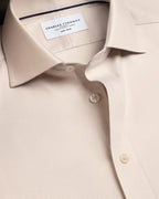 Charles Tyrwhitt Non-Iron Stretch Trafalgar Weave Shirt - Stone