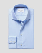 Charles Tyrwhitt Non-Iron Stretch Trafalgar Weave Shirt - Sky Blue