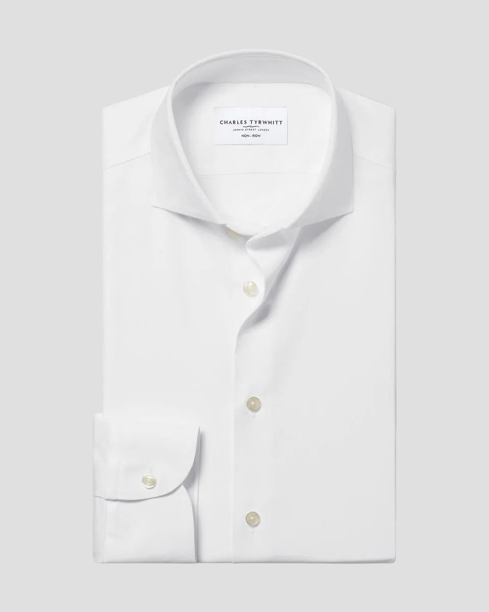 Charles Tyrwhitt Non-Iron Twill Performance Shirt - White