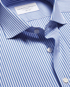 Charles Tyrwhitt Non-Iron Performance Twill Stripe Shirt - Royal Blue
