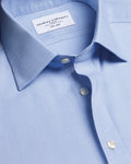 Charles Tyrwhitt Non-Iron Herringbone Shirt - Sky Blue