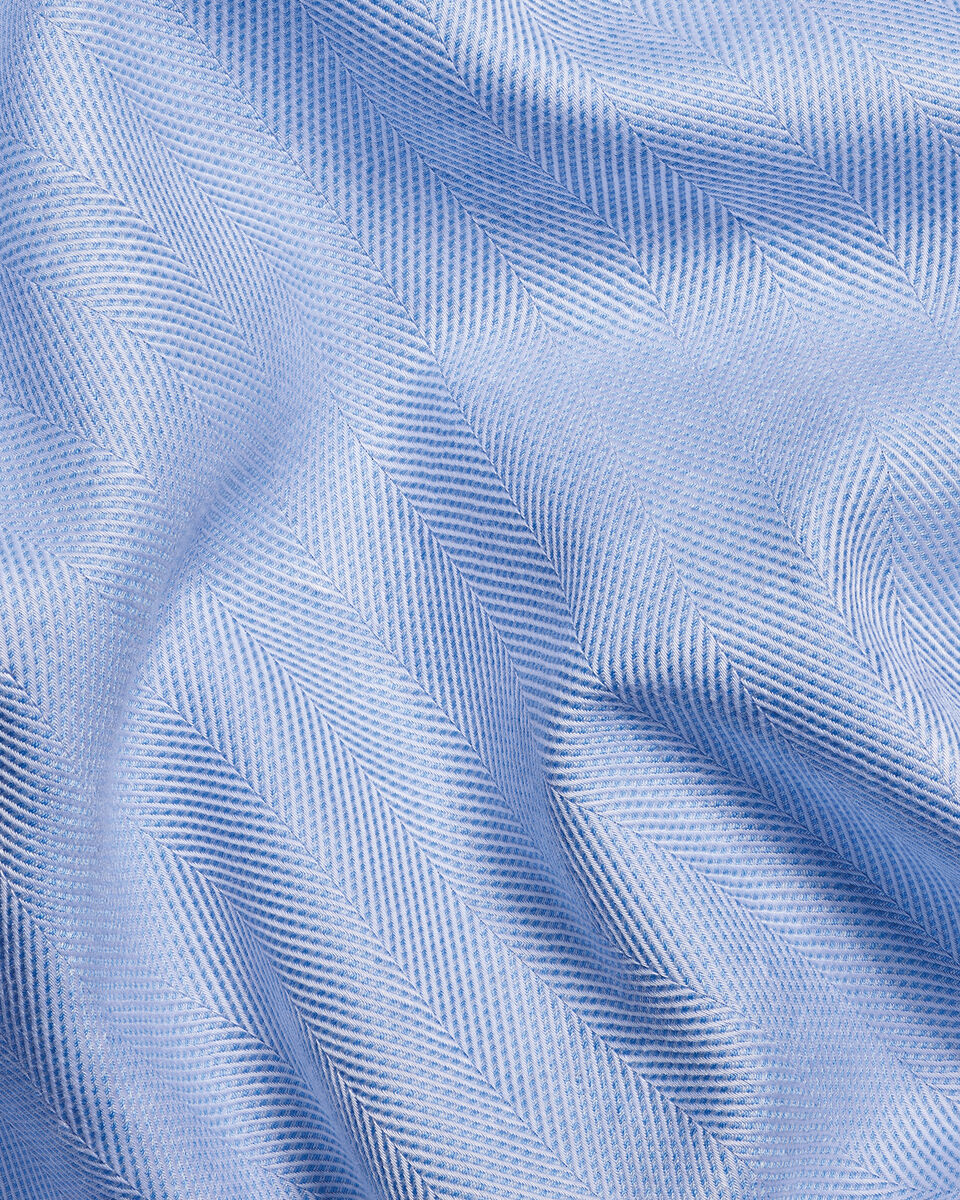 Charles Tyrwhitt Non-Iron Herringbone Shirt - Sky Blue