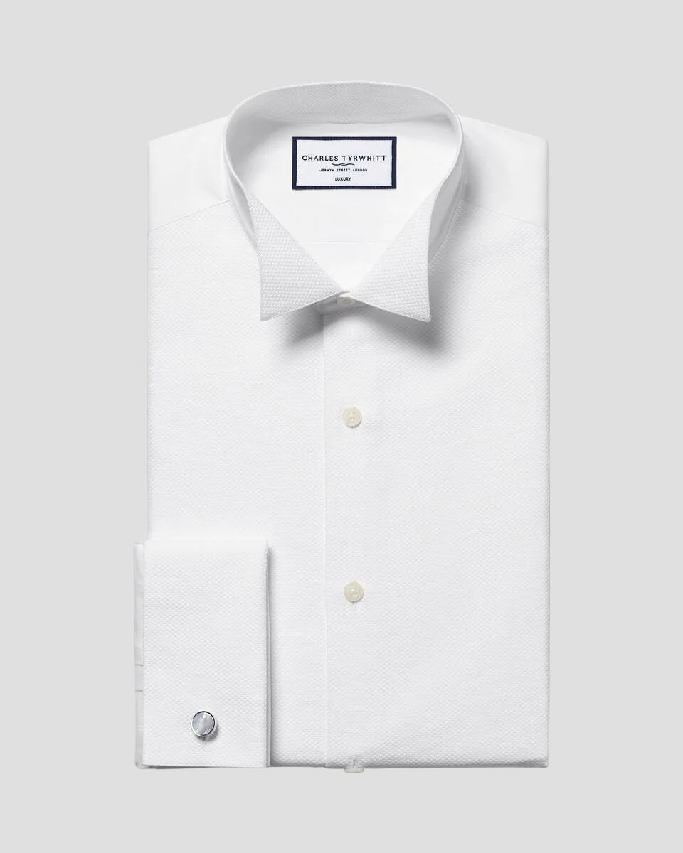 Charles Tyrwhitt Bib Front Wing Collar Evening Shirt - White