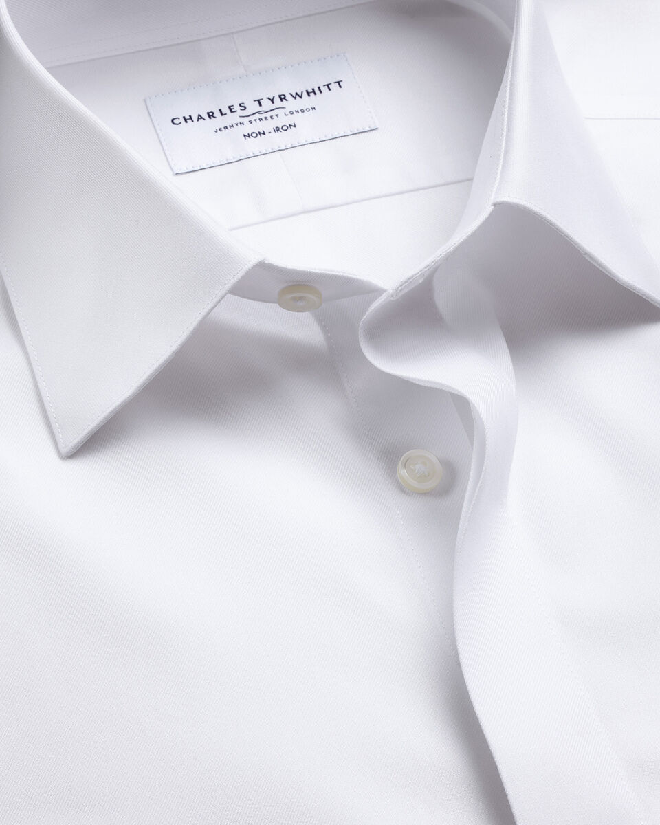 Charles Tyrwhitt Non-Iron Twill Evening Shirt - White