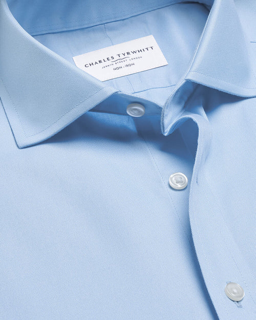 Charles Tyrwhitt Non-Iron Twill Shirt - Sky Blue - LuxxeCoast
