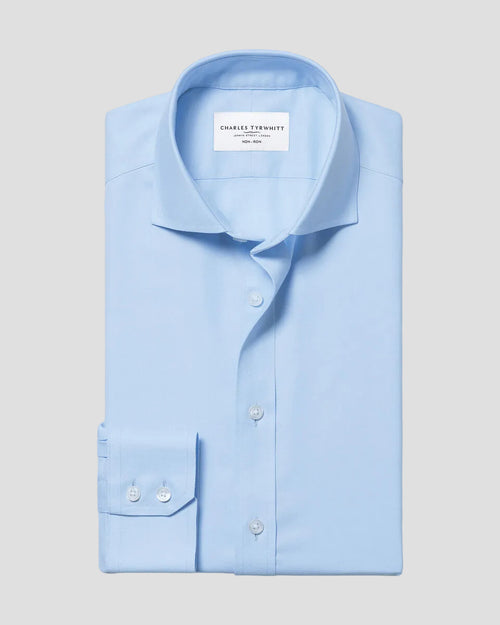 Charles Tyrwhitt Non-Iron Twill Shirt - Sky Blue - LuxxeCoast