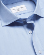 Charles Tyrwhitt Cutaway Collar Non-Iron Herringbone Shirt - Sky Blue