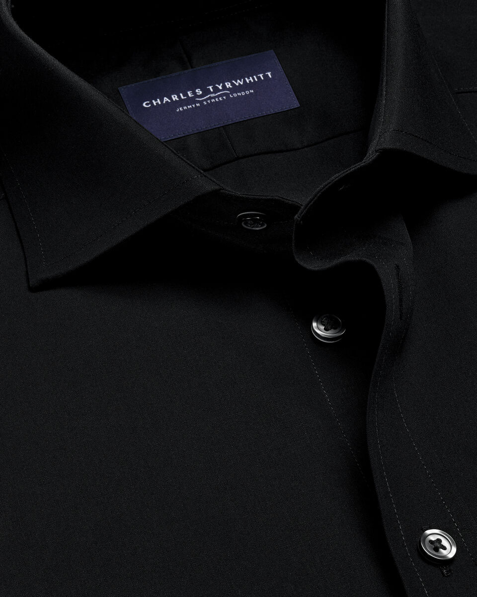 Charles Tyrwhitt Non-Iron Stretch Poplin Shirt - Black