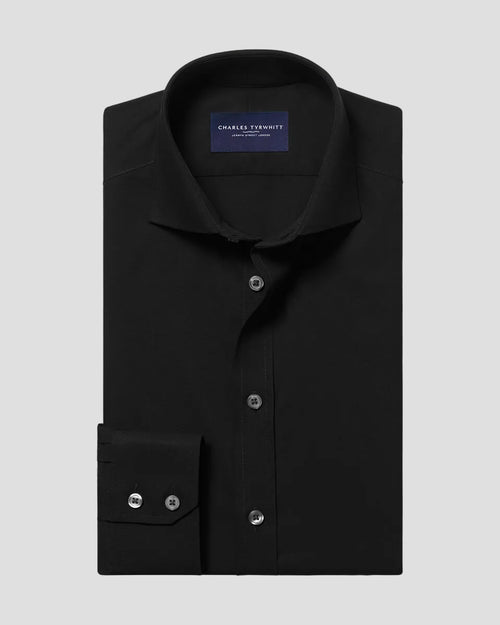 Charles Tyrwhitt Non-Iron Stretch Poplin Shirt - Black