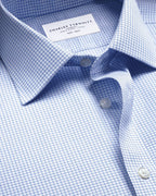 Charles Tyrwhitt Non-Iron Twill Check Shirt - Cornflower Blue