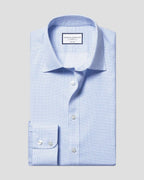 Charles Tyrwhitt Non-Iron Twill Check Shirt - Cornflower Blue