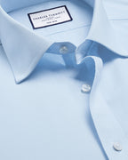Charles Tyrwhitt Non-Iron Poplin Short-Sleeve Shirt - Sky Blue