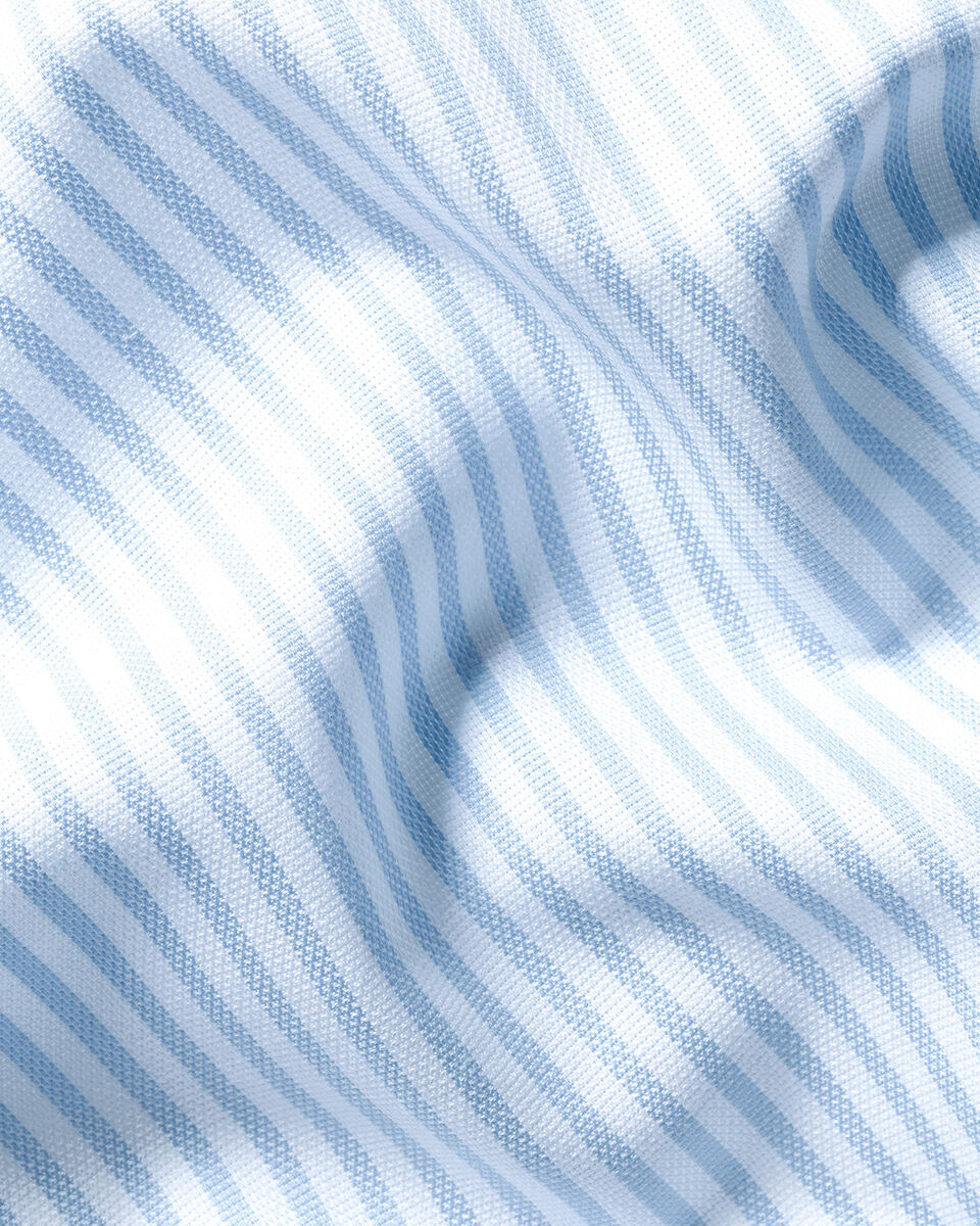 Charles Tyrwhitt Non-Iron Royal Oxford Stripe Shirt - Sky Blue