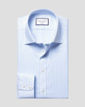 Charles Tyrwhitt Non-Iron Royal Oxford Stripe Shirt - Sky Blue
