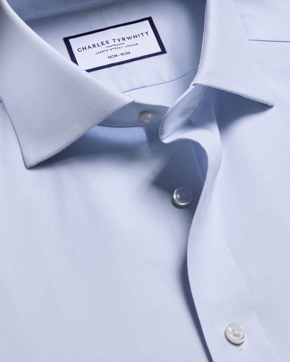 Charles Tyrwhitt Non-Iron Twill Shirt - Light Blue