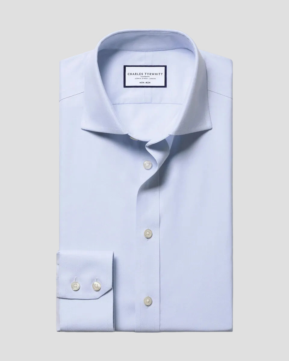 Charles Tyrwhitt Non-Iron Twill Shirt - Light Blue
