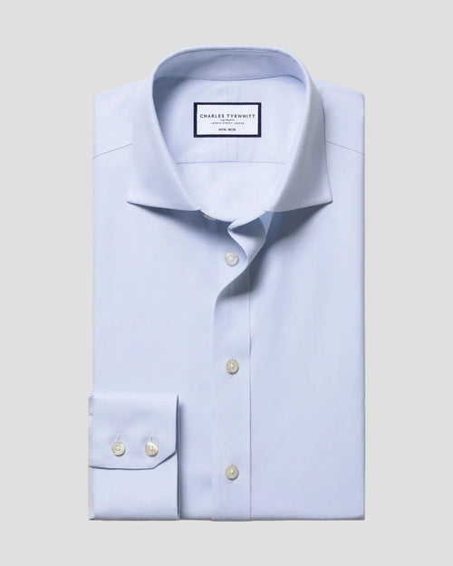Charles Tyrwhitt Non-Iron Twill Shirt - Light Blue