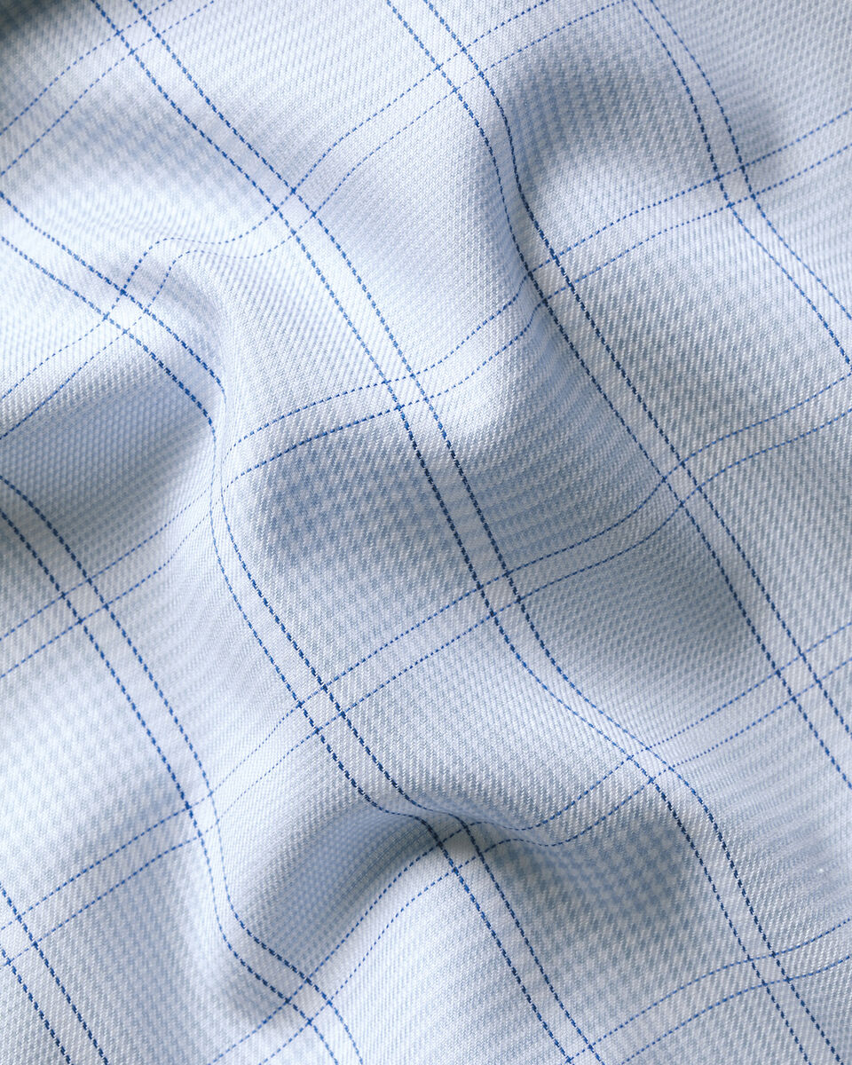 Charles Tyrwhitt Non-Iron Twill Prince of Wales Check Shirt - Light Blue