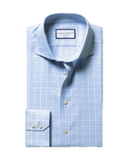 Charles Tyrwhitt Non-Iron Twill Check Shirt - Sky Blue