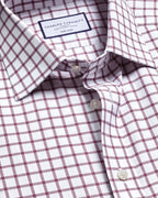 Charles Tyrwhitt Non-Iron Twill Check Shirt - Dark Pink