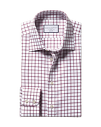 Charles Tyrwhitt Non-Iron Twill Check Shirt - Dark Pink