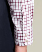 Charles Tyrwhitt Non-Iron Twill Check Shirt - Dark Pink