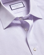 Charles Tyrwhitt Non-Iron Twill Check Shirt - Lilac