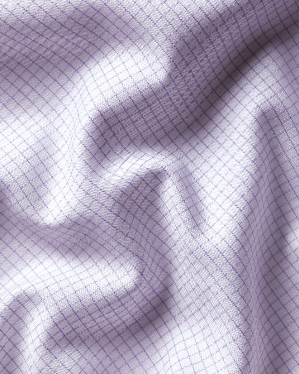 Charles Tyrwhitt Non-Iron Twill Check Shirt - Lilac