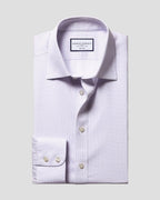 Charles Tyrwhitt Non-Iron Twill Check Shirt - Lilac