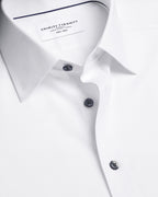 Charles Tyrwhitt Non-Iron Twill Shirt - White with Navy Buttons