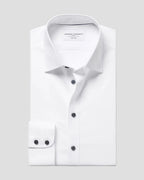 Charles Tyrwhitt Non-Iron Twill Shirt - White with Navy Buttons
