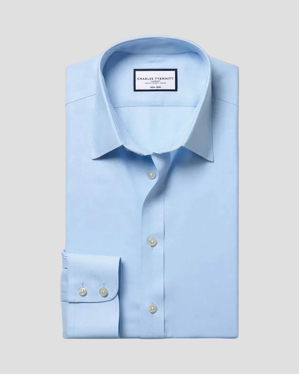 Charles Tyrwhitt Non-Iron Twill Shirt - Sky Blue