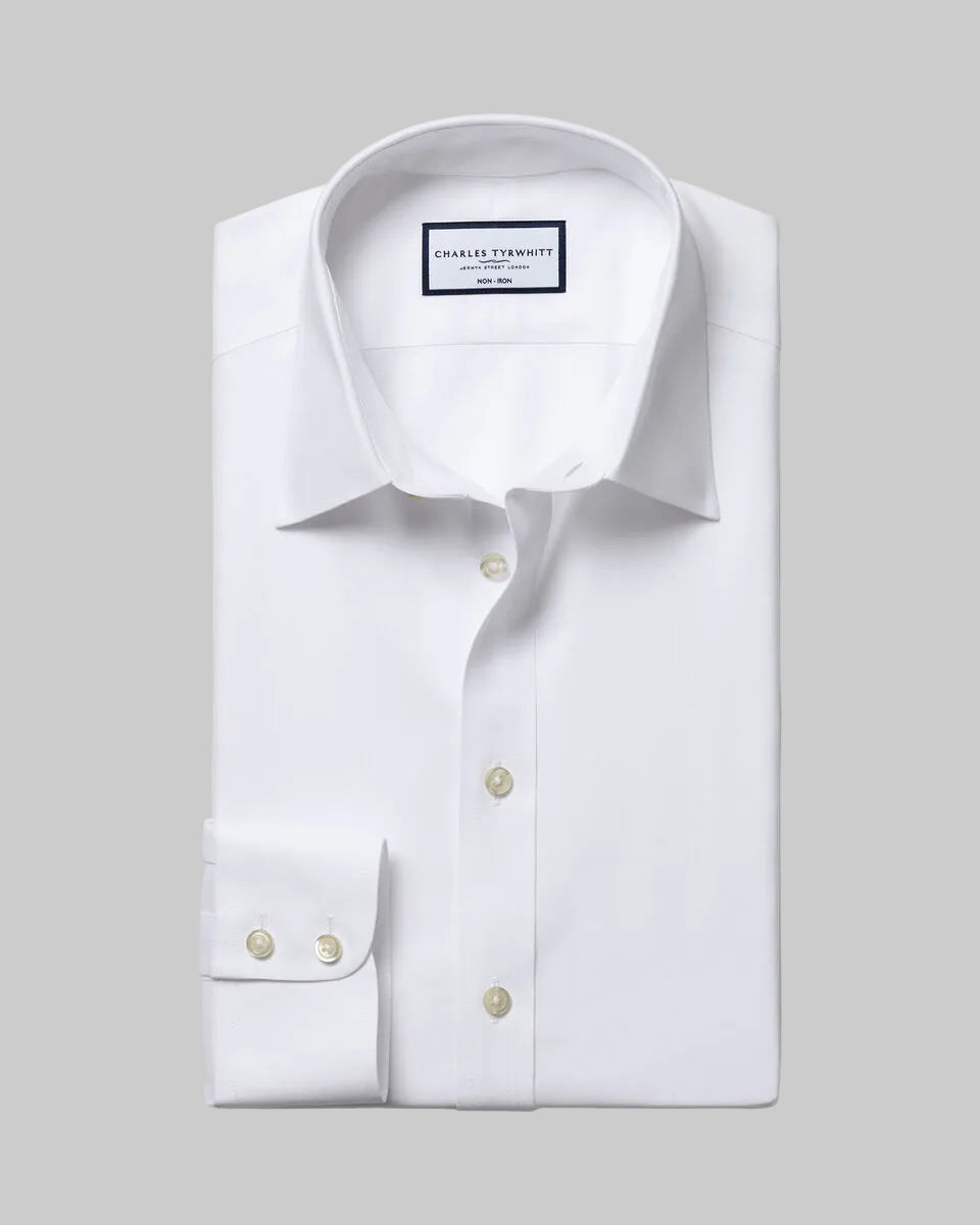 Charles Tyrwhitt Non-Iron Twill Shirt - White