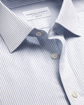 Charles Tyrwhitt Cutaway Collar Non-Iron Twill Stripe Shirt – Indigo Blue