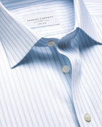 Charles Tyrwhitt Non-Iron Twill Stripe Shirt - Light Blue