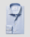 Charles Tyrwhitt Non-Iron Twill Windowpane Check Shirt - Sky Blue