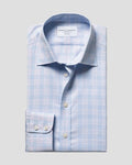 Charles Tyrwhitt Non-Iron Twill Prince of Wales Check Shirt - Sky Blue & Pink