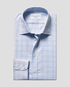 Charles Tyrwhitt Non-Iron Twill Prince of Wales Check Shirt - Sky Blue & Pink