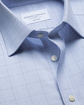 Charles Tyrwhitt Non-Iron Twill Check Shirt – Mid Blue