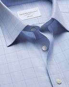 Charles Tyrwhitt Non-Iron Twill Check Shirt – Mid Blue