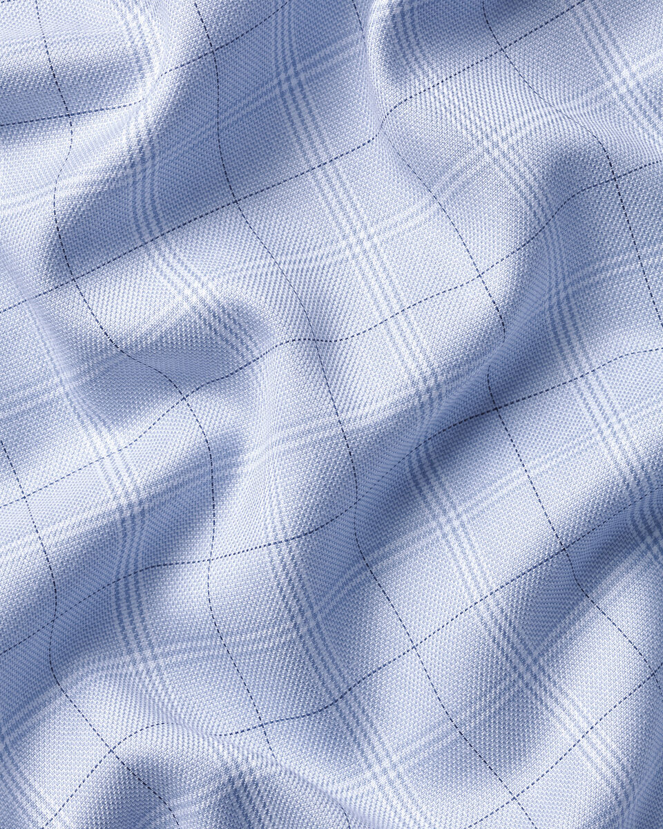 Charles Tyrwhitt Non-Iron Twill Check Shirt – Mid Blue