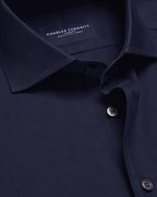 Charles Tyrwhitt Cutaway Collar Non-Iron Twill Shirt - Navy