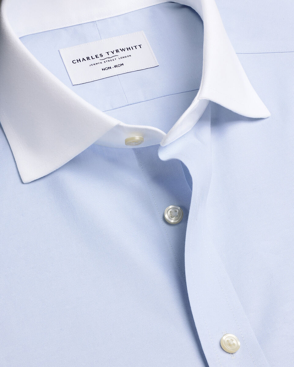 Charles Tyrwhitt Non-Iron Twill Winchester Shirt - Light Blue