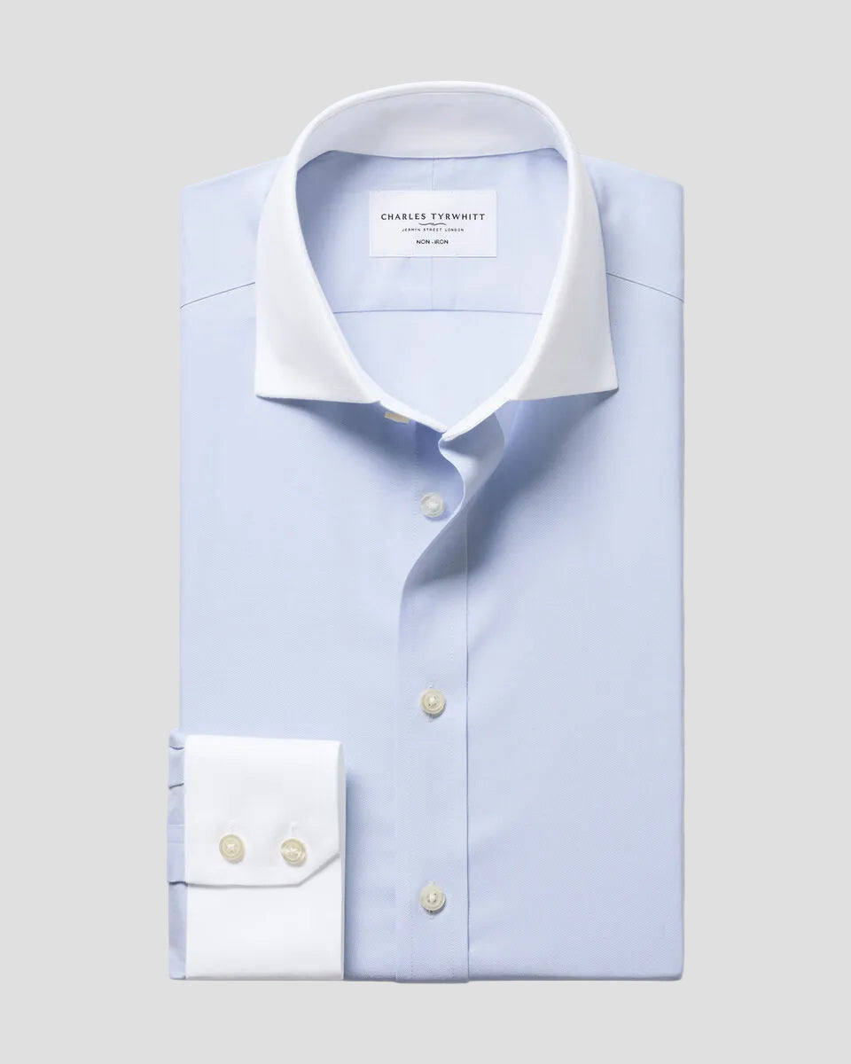 Charles Tyrwhitt Non-Iron Twill Winchester Shirt - Light Blue