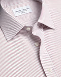 Charles Tyrwhitt Non-Iron Twill Stripe Shirt - Burgundy
