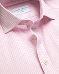 Charles Tyrwhitt Non-Iron Twill Grid Check Shirt - Pink