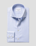 Charles Tyrwhitt Non-Iron Twill Grid Check Shirt - Sky Blue